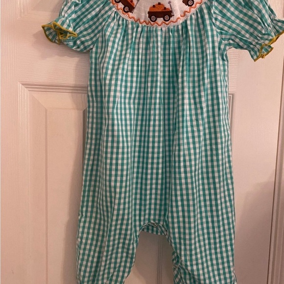 NWT Fall Smocked Bubble Romper - size 6 months - Picture 2 of 7